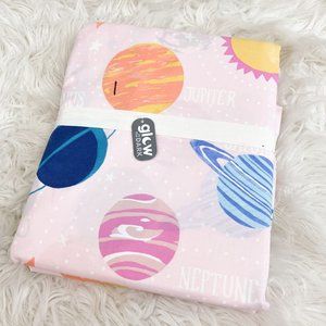 Pottery Barn Kids Pink Solar System Glow In The Dark Duvet Twin Organic Cotton